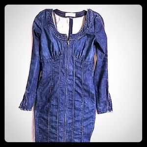 Fitted denim/jean dress